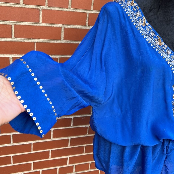 J. Jill gold embellished tie waist blouse.  Vintage J. Jill! - Picture 3 of 14